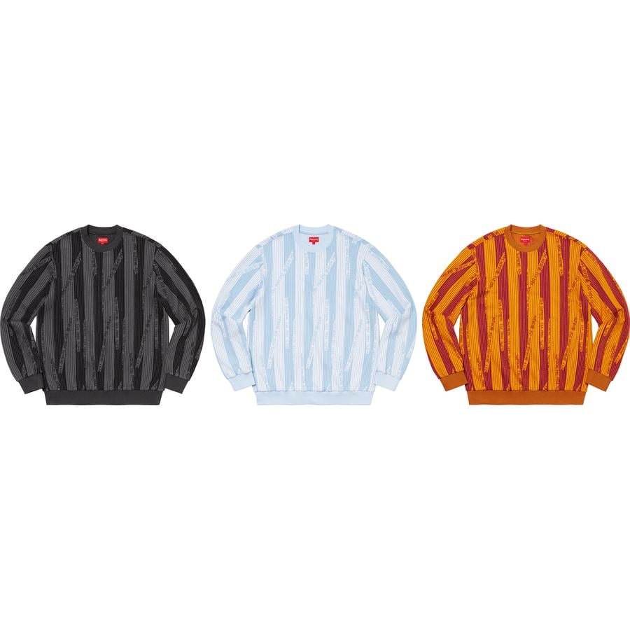 Supreme Textured Stripe Crewneck releasing on Week 17 for fall winter 2020