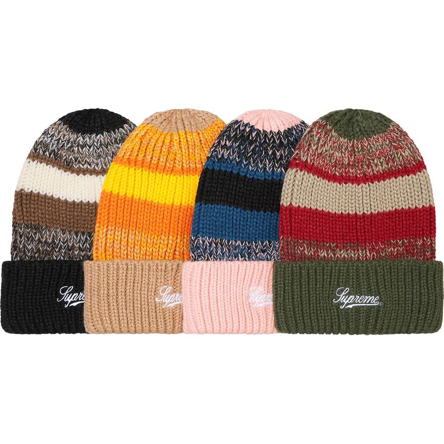 Supreme Mixed Stripe Beanie released during fall winter 21 season