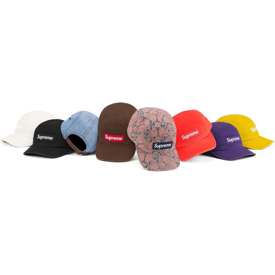 Supreme Washed Chino Twill Camp Cap released during fall winter 21 season
