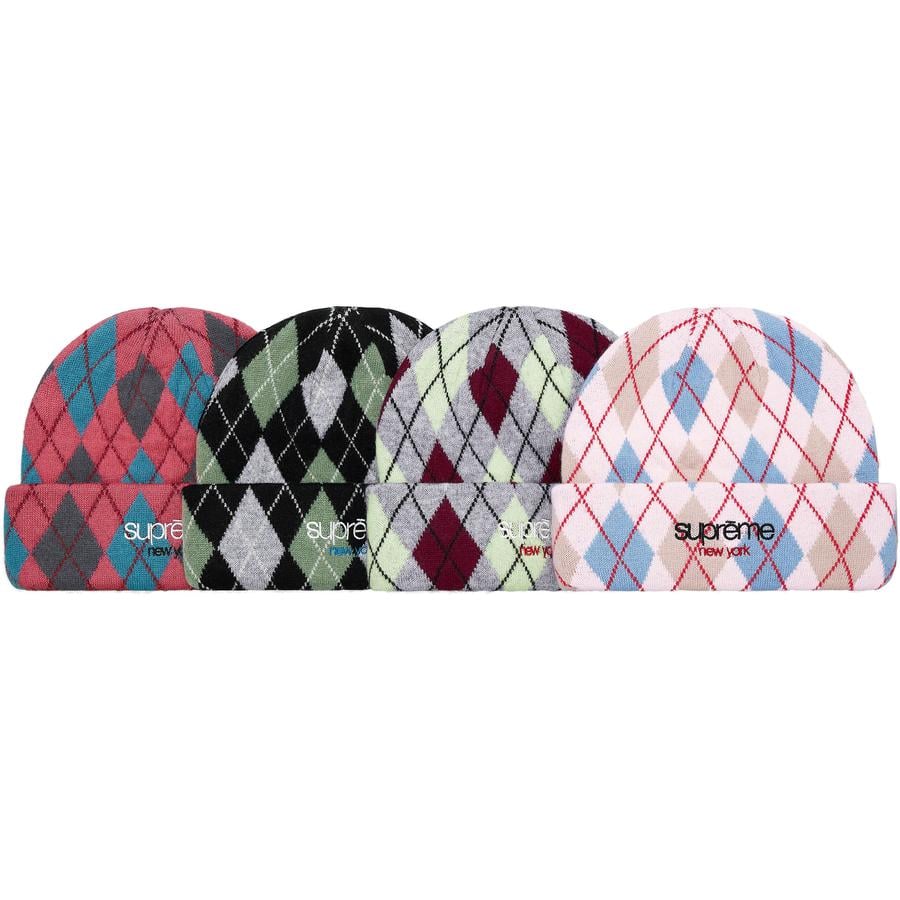 Supreme Argyle Cashmere Beanie released during fall winter 21 season
