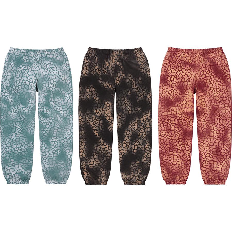 Supreme Bleached Leopard Sweatpant released during fall winter 21 season