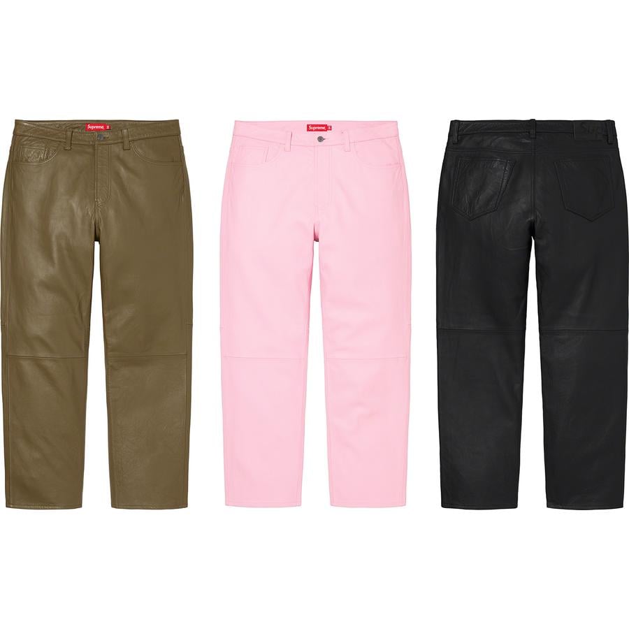 Supreme Leather 5-Pocket Jean releasing on Week 10 for fall winter 2021