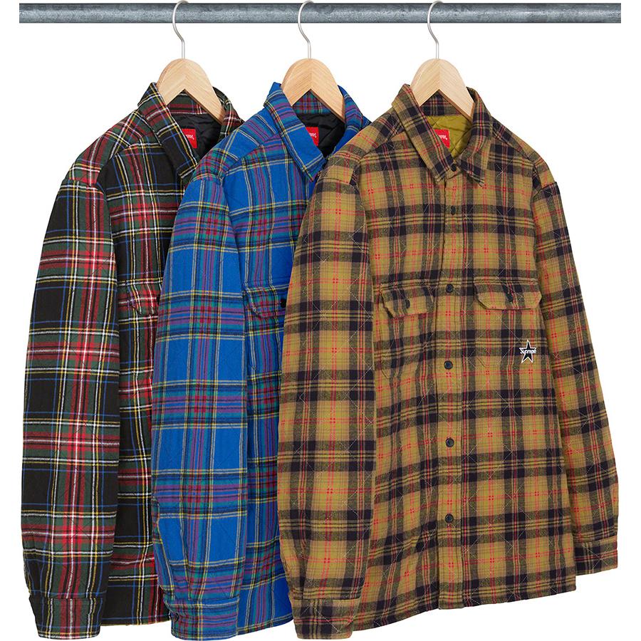 Quilted Plaid Flannel Shirt Dusty Royal-