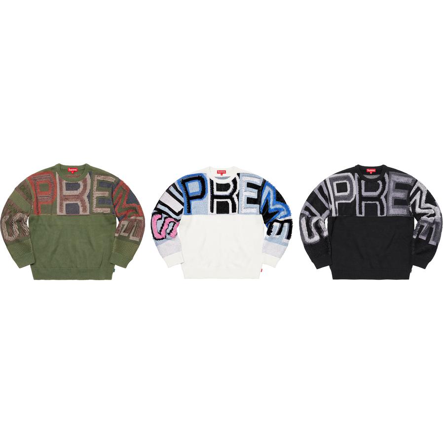 Supreme Chenille Logo Sweater releasing on Week 8 for fall winter 2021