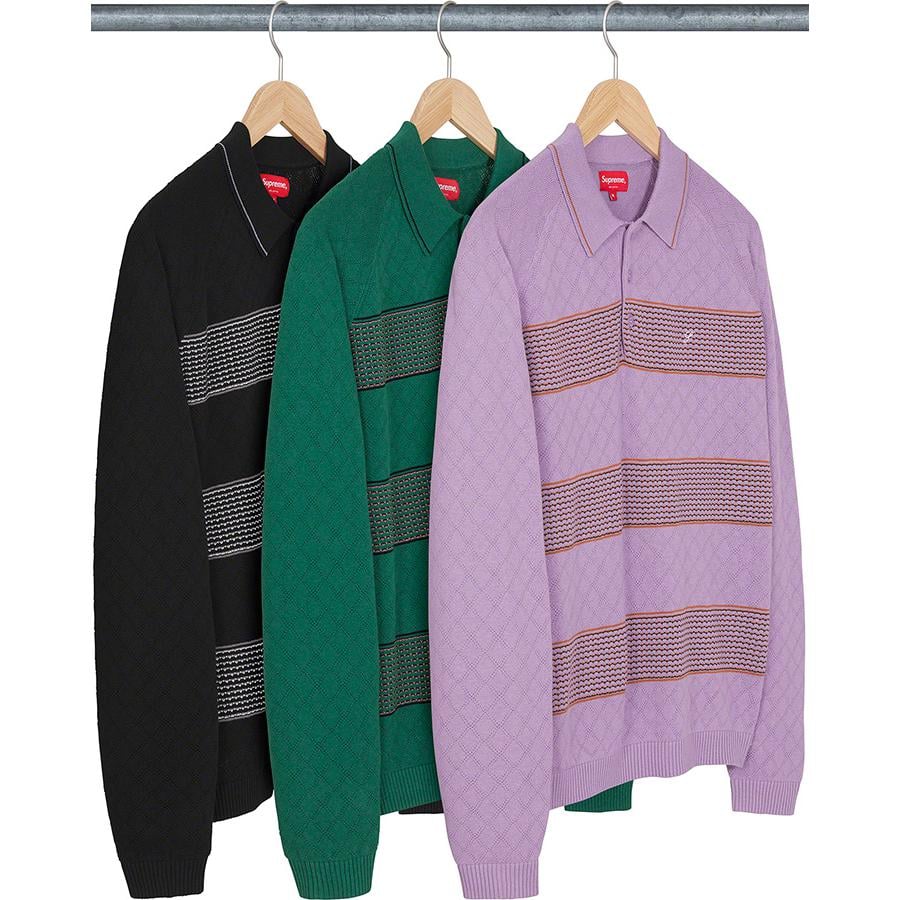 Supreme Knit Stripe L S Polo for fall winter 21 season