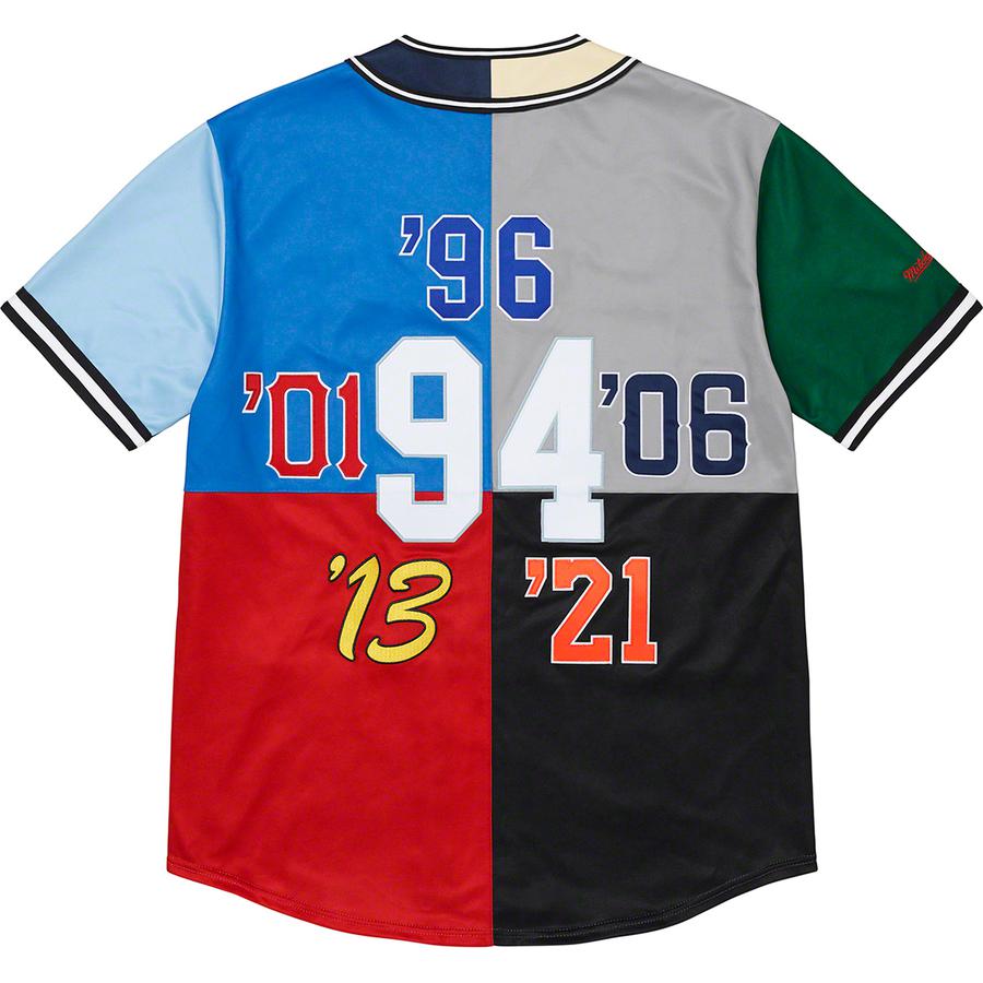 Details on Supreme Mitchell & Ness Patchwork Baseball Jersey  from fall winter
                                                    2021 (Price is $198)