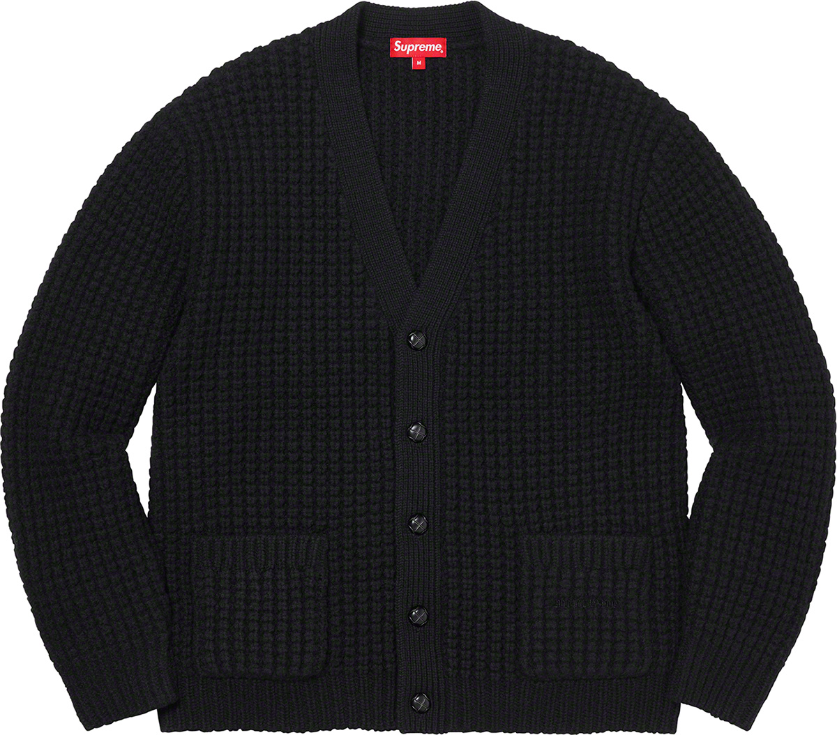 Supreme Waffle Knit Cardigan Black S