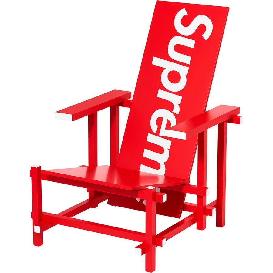 Supreme Supreme Gerrit Rietveld Red Blue Chair for Cassina releasing on Week 12 for fall winter 2022