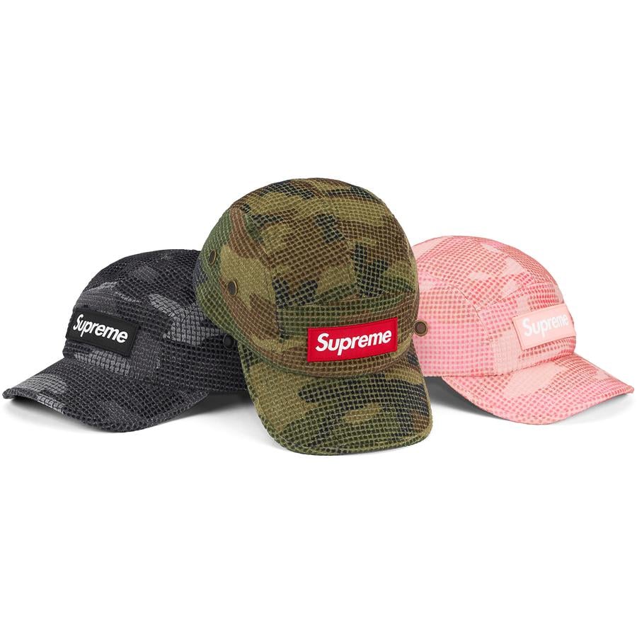 Details on Camo Grid Velvet Camp Cap from fall winter
                                            2022 (Price is $58)