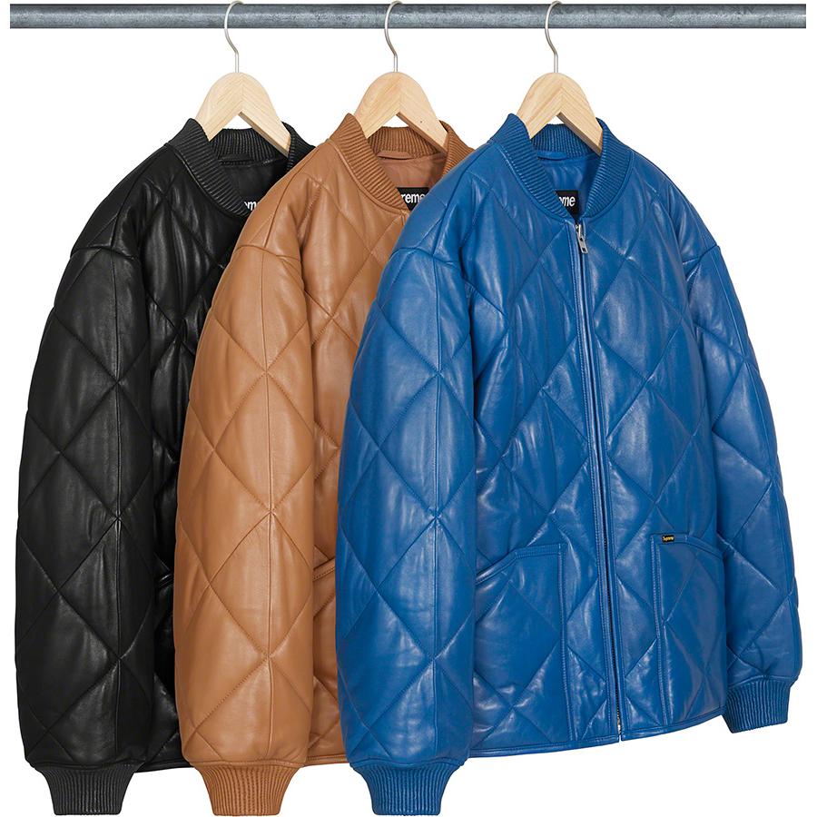Details on Quilted Leather Work Jacket from fall winter
                                            2022 (Price is $598)