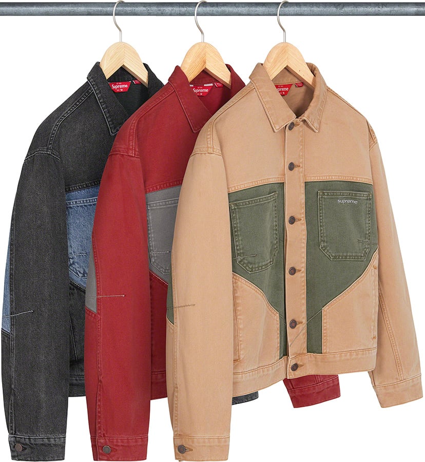 supreme 2tone paneled denim jacketファッション