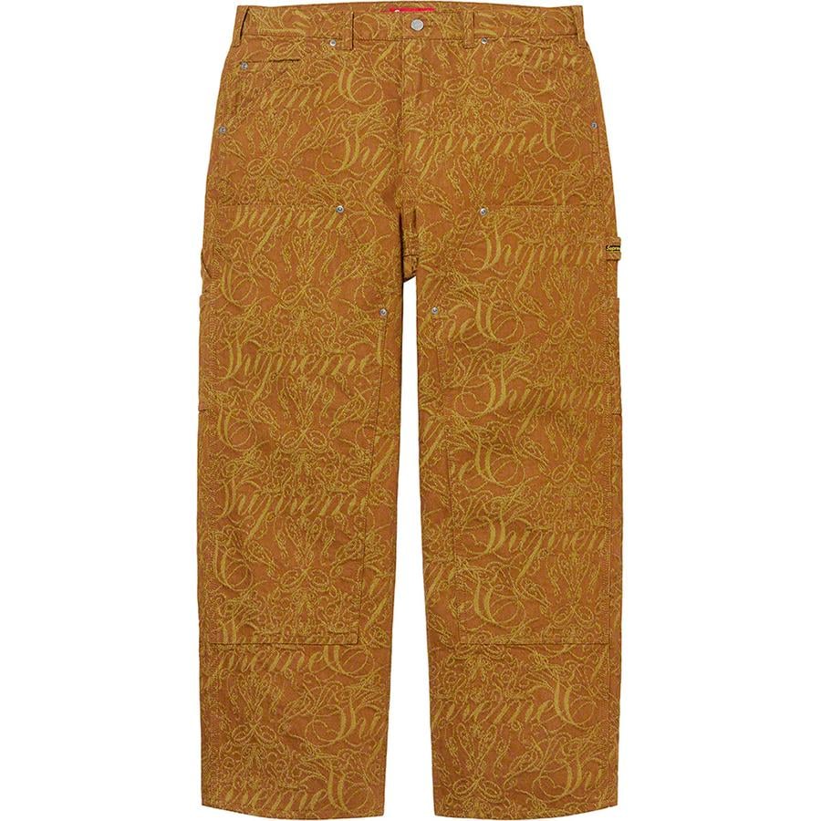 Details on Script Jacquard Double Knee Denim Painter Pant  from fall winter
                                                    2022 (Price is $188)
