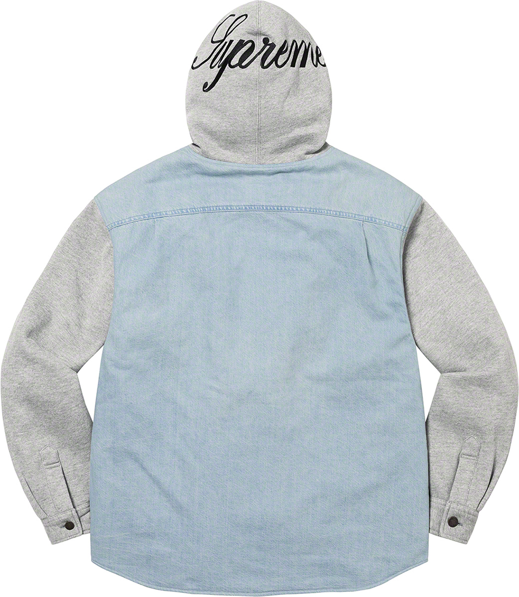 7,350円Supreme Fleece Hooded Denim Shirt