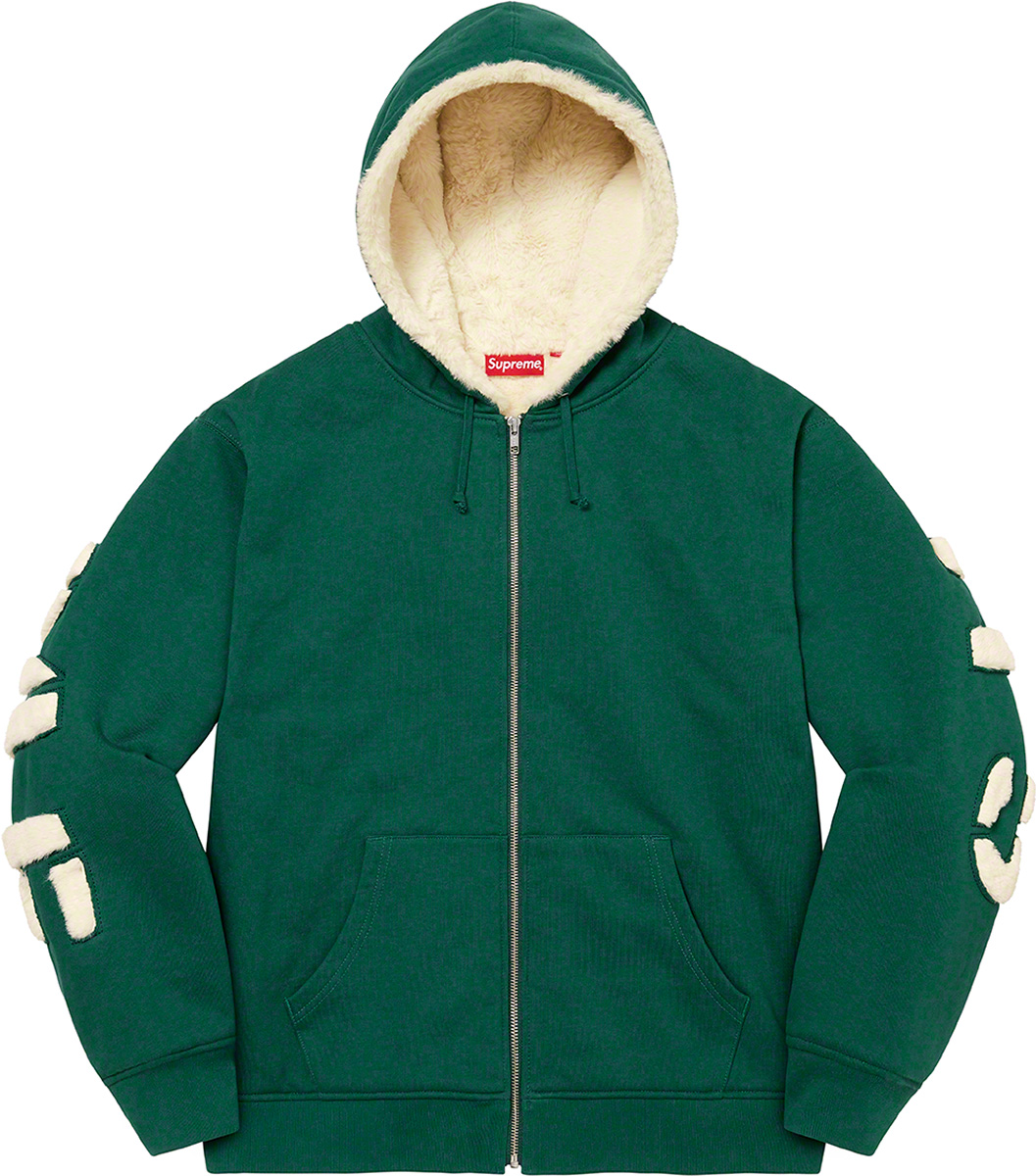 supreme Faux Fur Lined Zip Up Hooded-