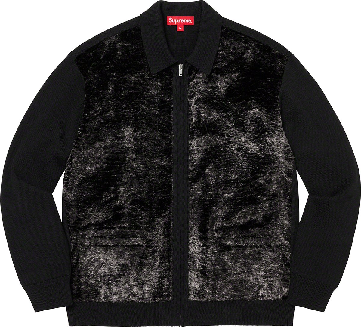 Supreme Faux Fur Zip Up Cardigan "BLACK"