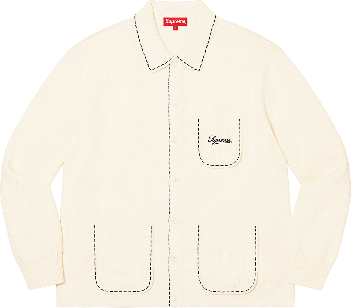 22AWのカーディガンですSupreme Contrast Stitch Button Up
