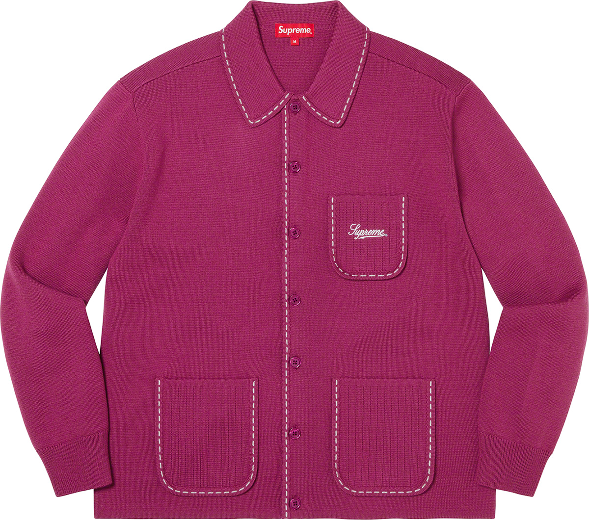 寸法着丈67㎝身幅57㎝袖丈㎝supreme contrast stitch buttonup sweater