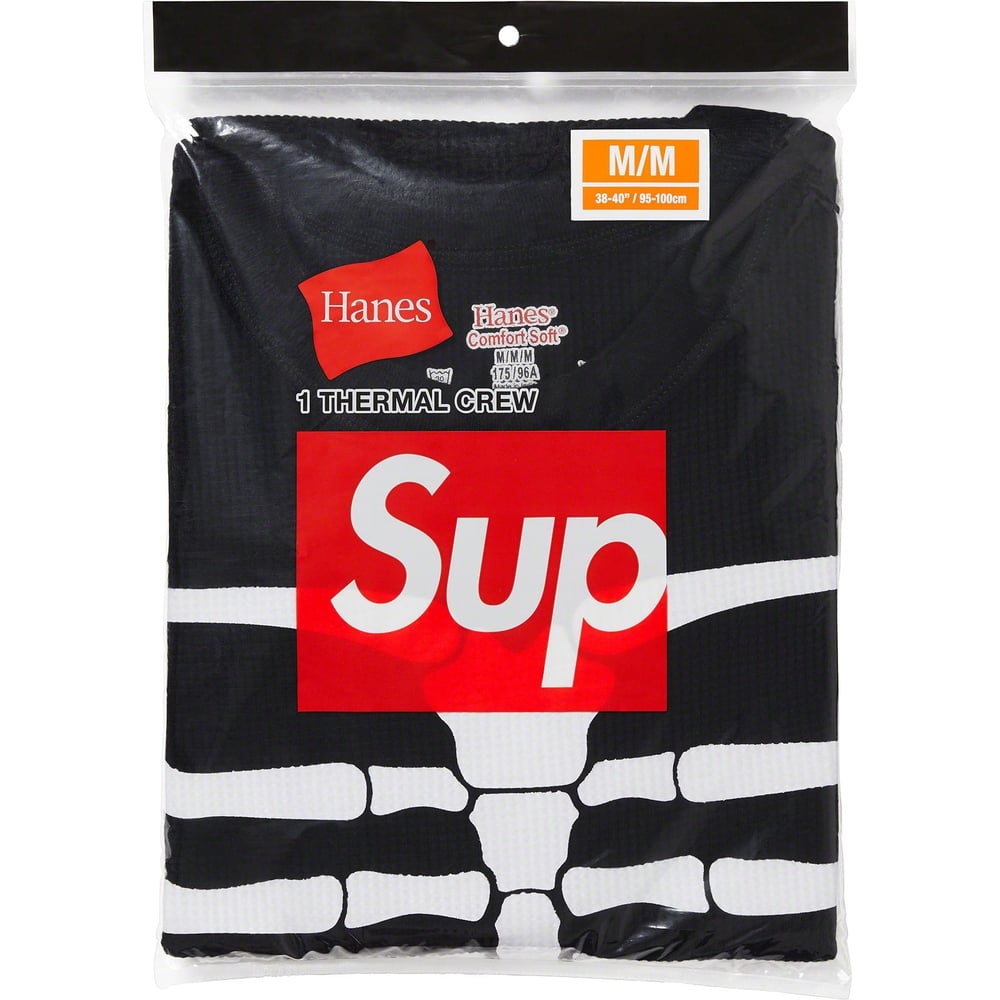Details on Supreme Hanes Bones Thermal Crew (1 Pack)  from fall winter
                                                    2023 (Price is $30)