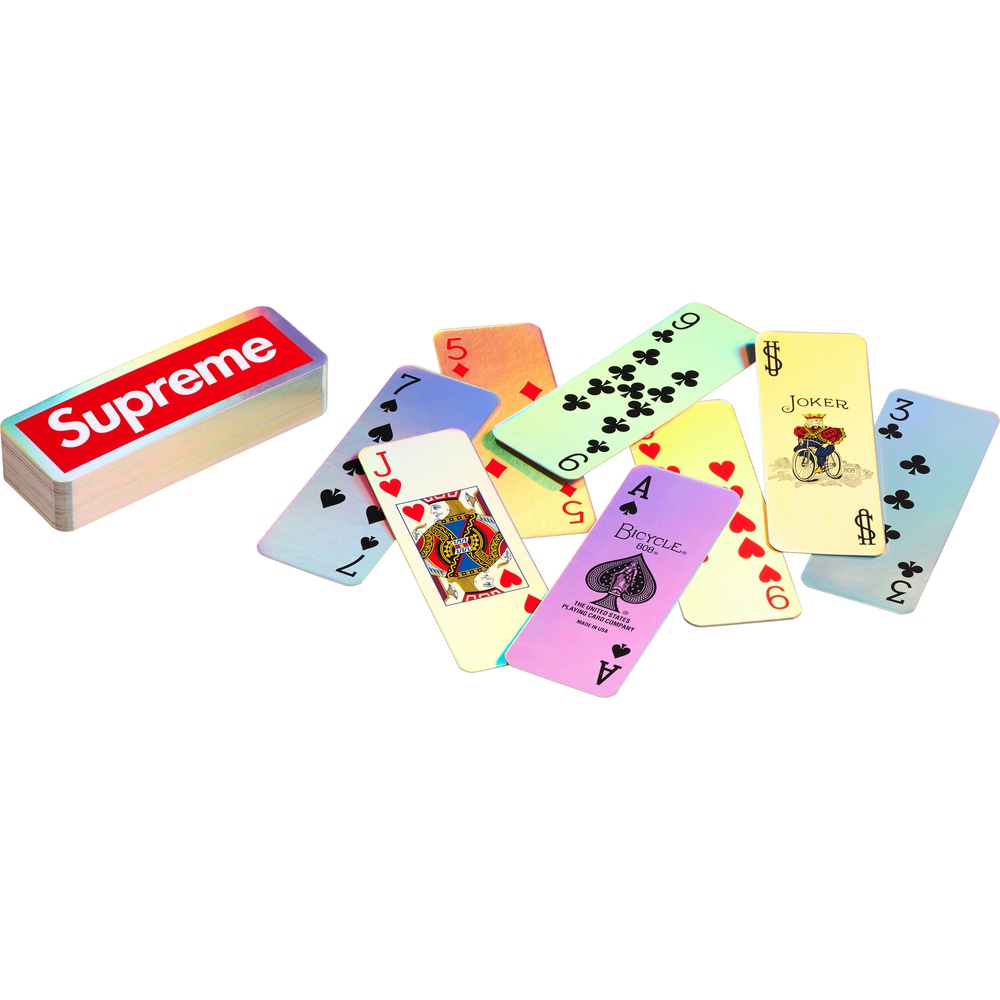 Details on Supreme Bicycle Holographic Slice Cards  from fall winter
                                                    2023 (Price is $18)