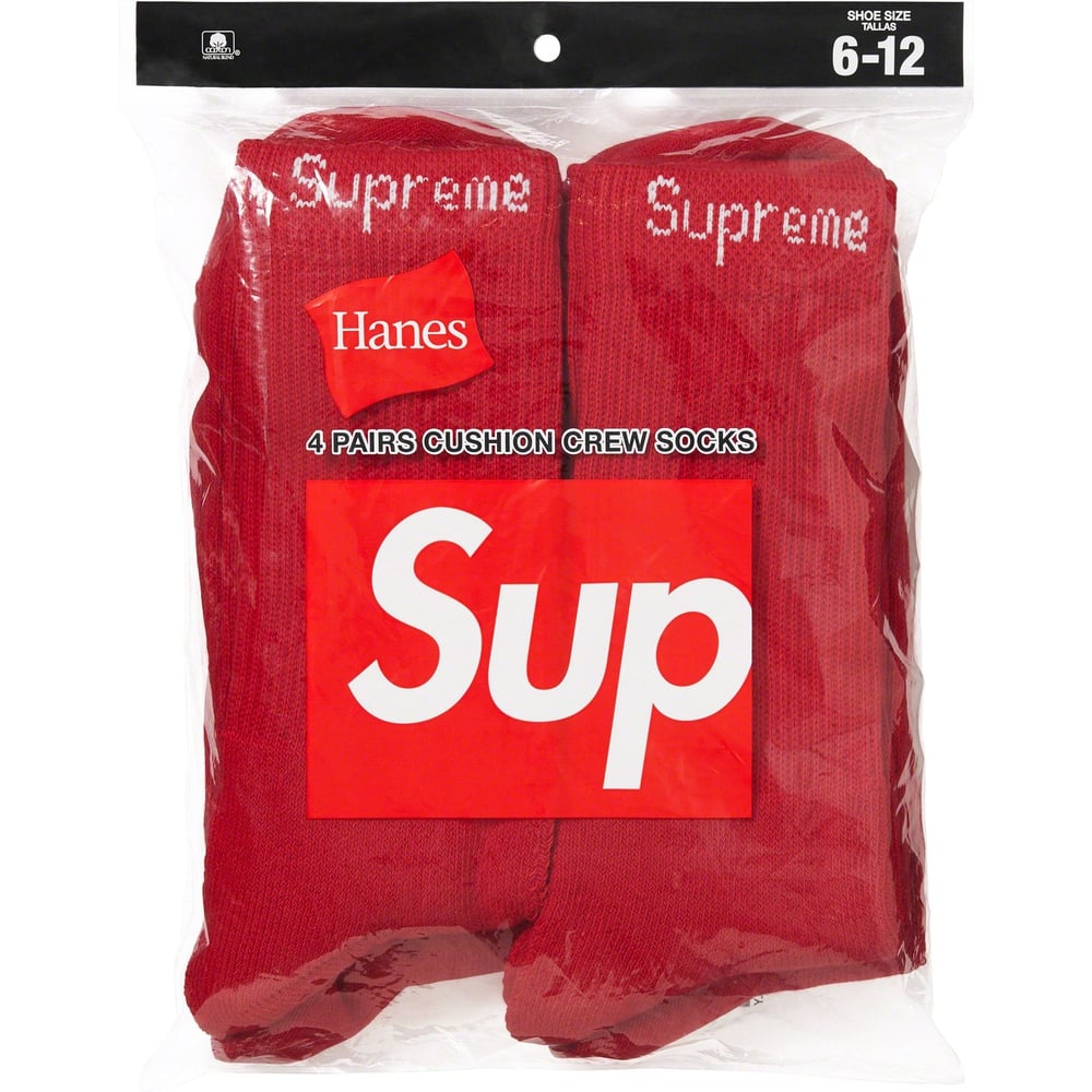 Details on Supreme Hanes Crew Socks (4 Pack)  from fall winter
                                                    2023 (Price is $24)