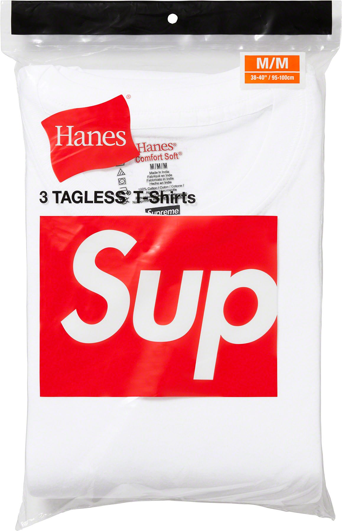 Supreme x Hanes Tagless Tees (3 Pack) Black 