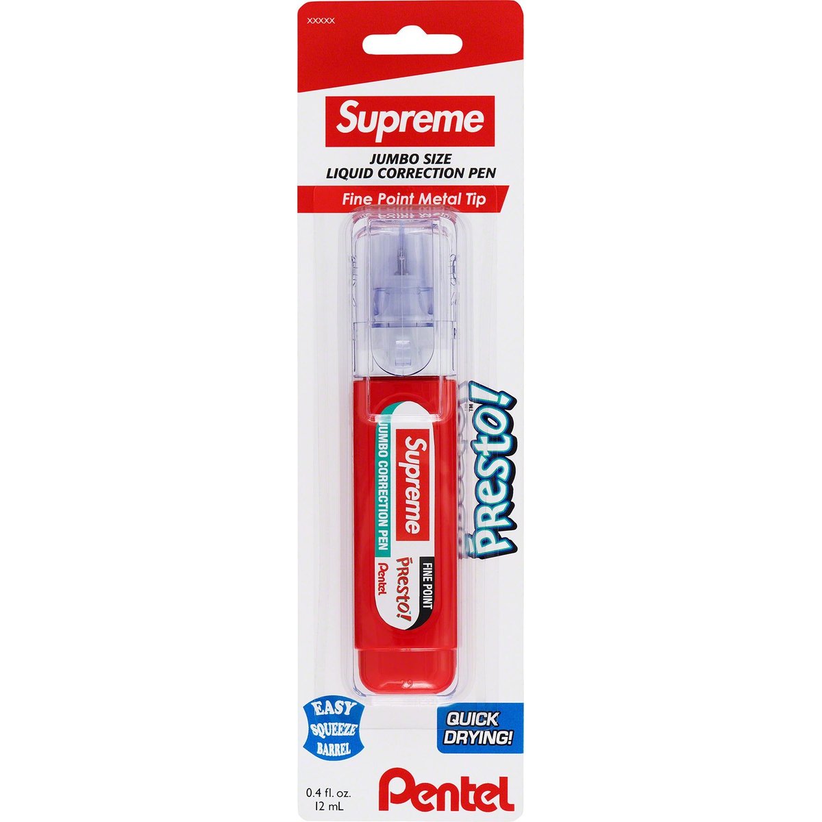 Details on Supreme  Pentel™ Presto™ Correction Pen from fall winter
                                            2023 (Price is $10)