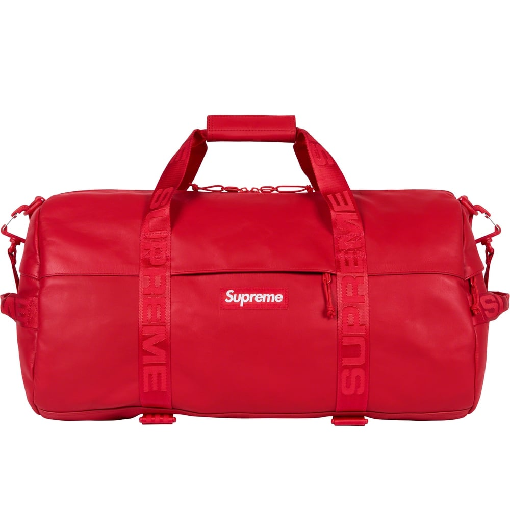 Supreme Leather Duffle Bag Red