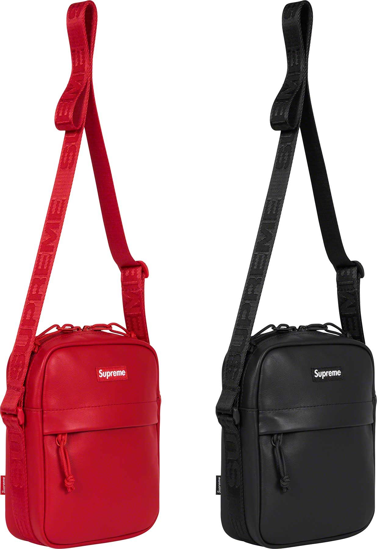 バッグSupreme Leather Shoulder Bag red