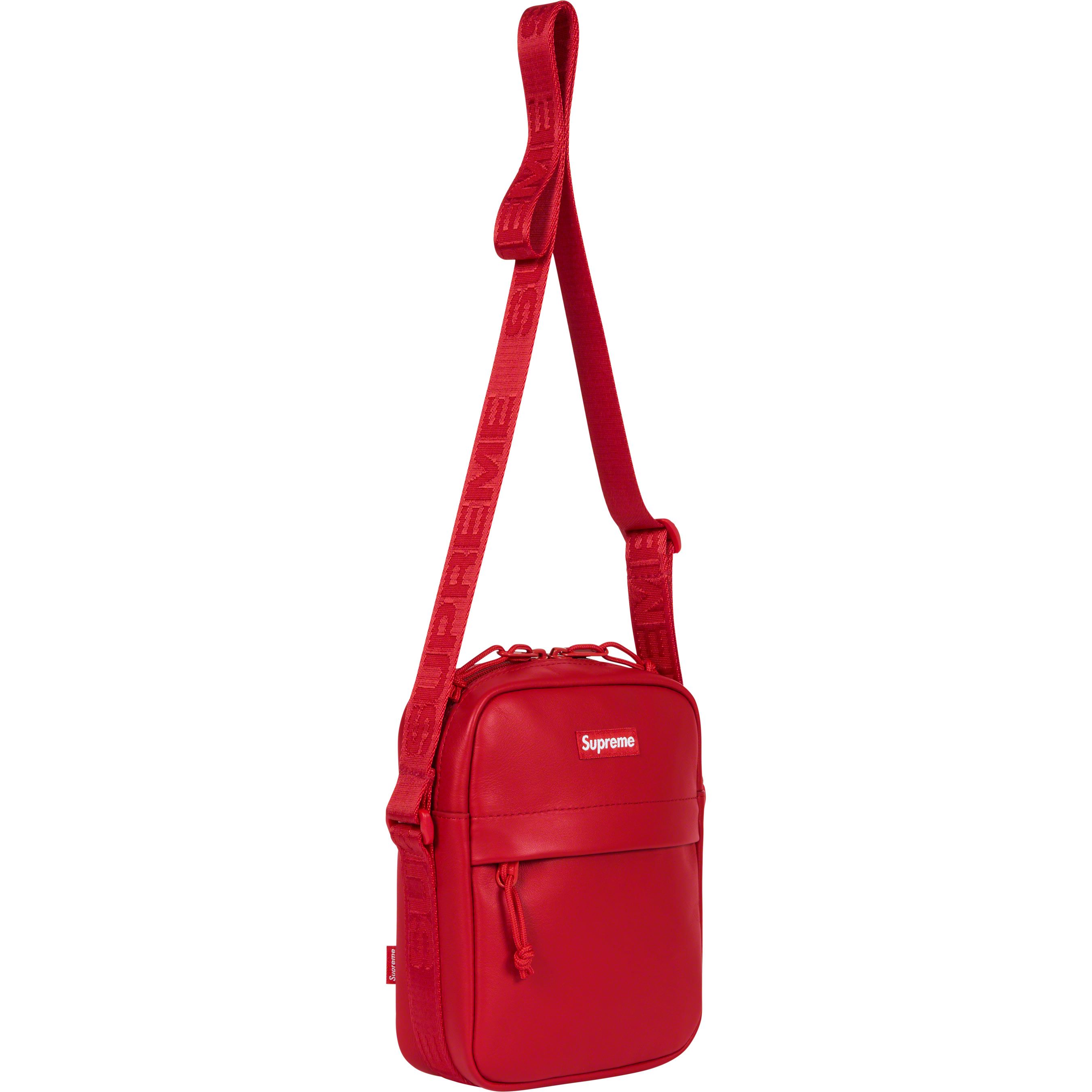Supreme Red Leather Bags for Men for sale