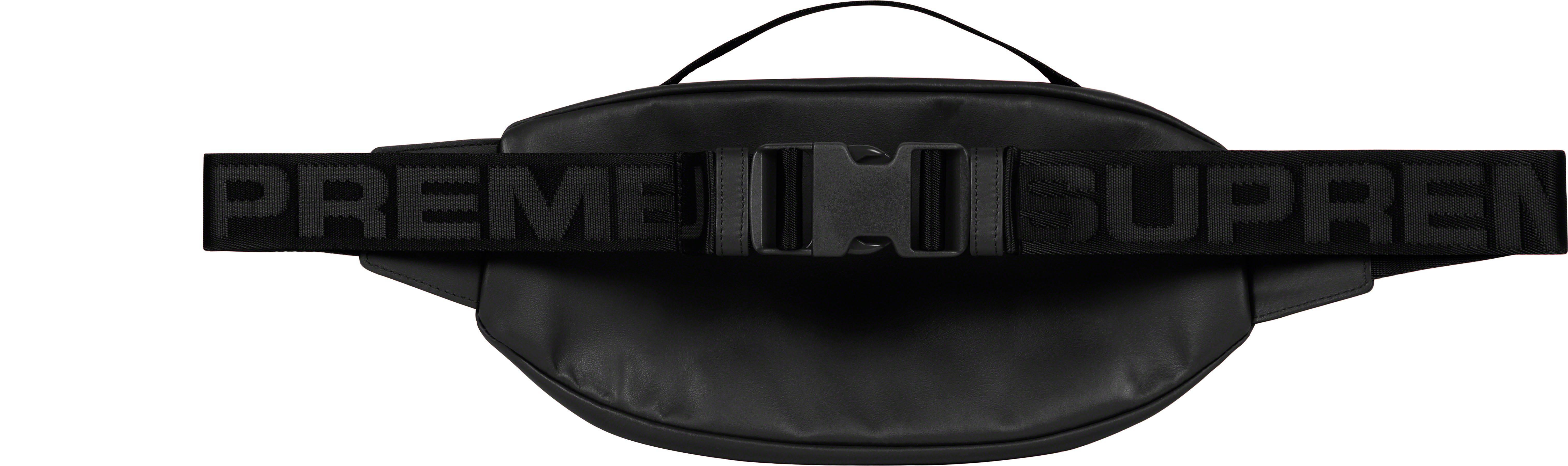Supreme Leather Waist Bag black 23fw-