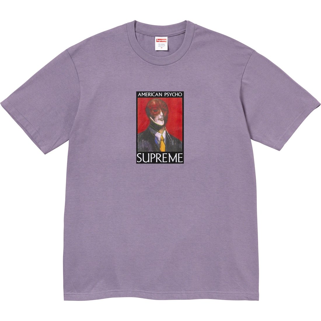 Details on American Psycho Tee Dusty Purple from fall winter
                                                    2023 (Price is $48)