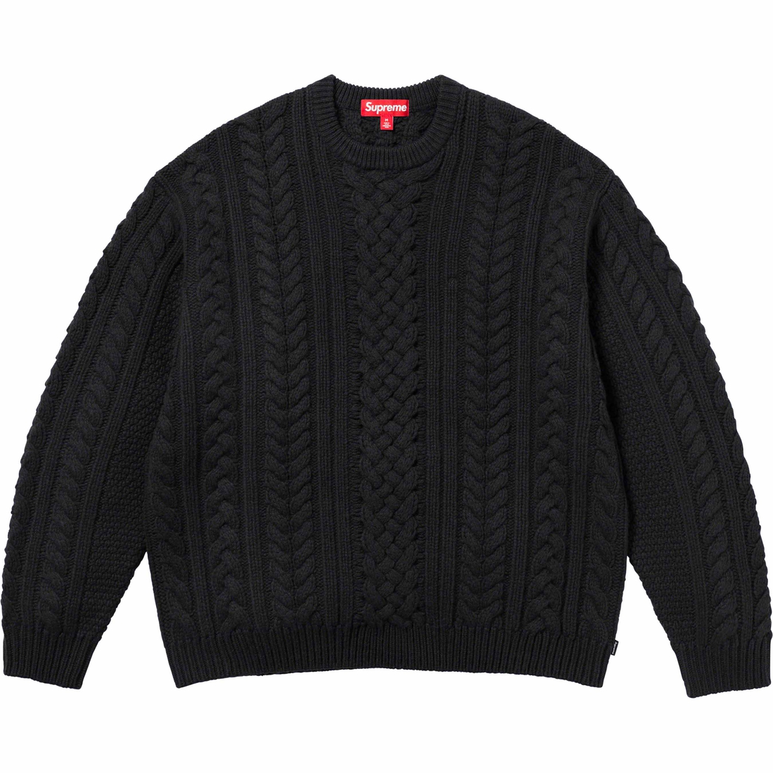 Details on Appliqué Cable Knit Sweater Black from fall winter
                                                    2023 (Price is $198)