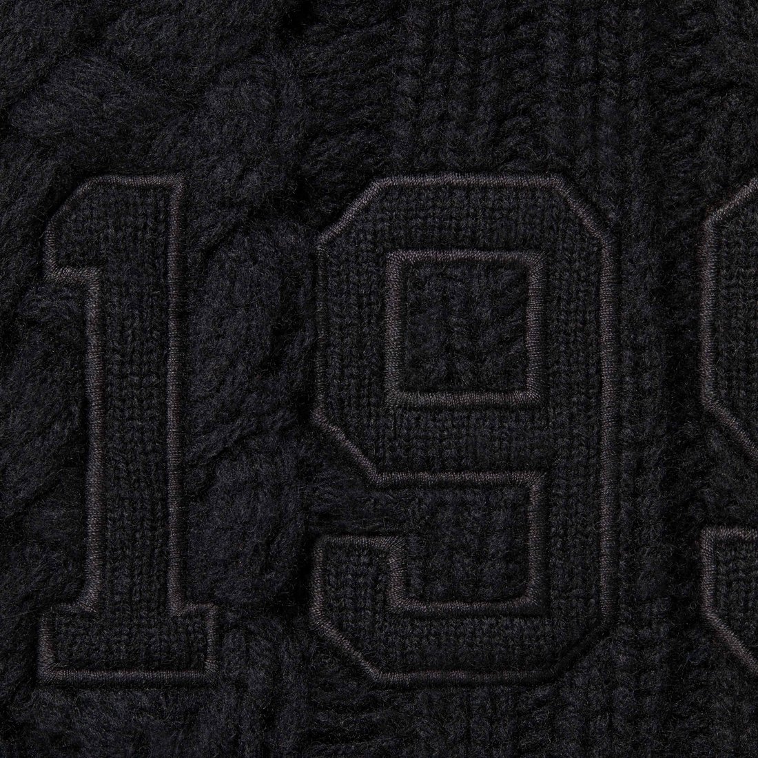 Details on Appliqué Cable Knit Sweater Black from fall winter
                                                    2023 (Price is $198)