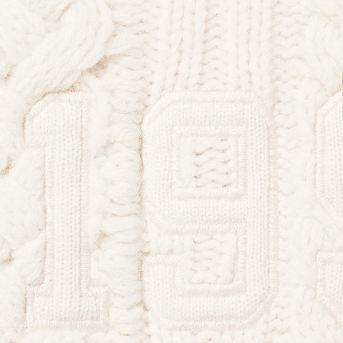 Details on Appliqué Cable Knit Sweater Ivory from fall winter
                                                    2023 (Price is $198)