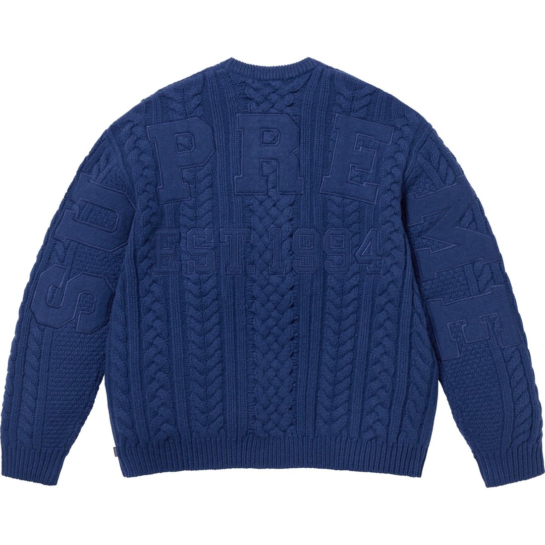 Details on Appliqué Cable Knit Sweater Navy from fall winter
                                                    2023 (Price is $198)