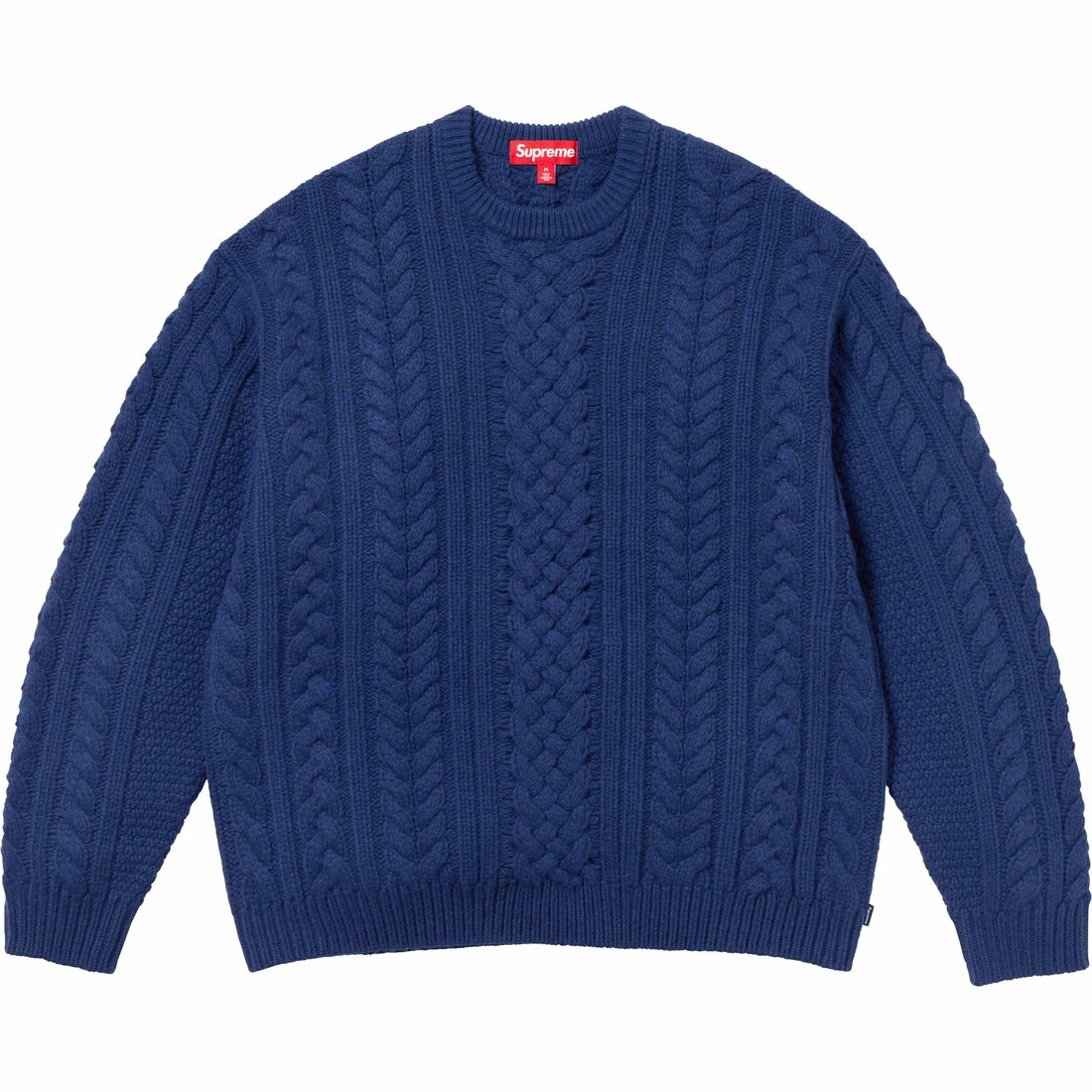 Details on Appliqué Cable Knit Sweater Navy from fall winter
                                                    2023 (Price is $198)