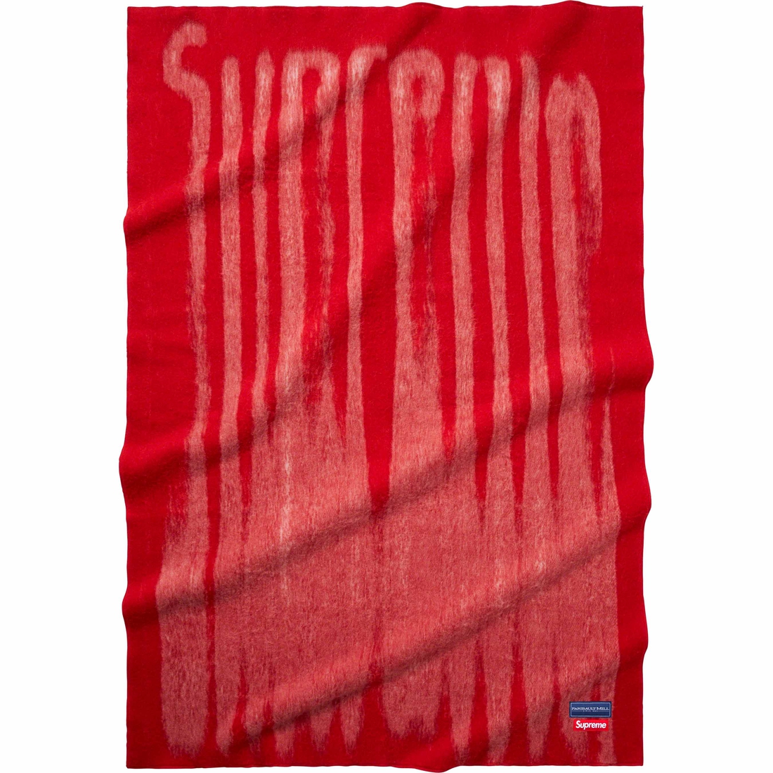 Details on Blurred Logo Blanket Red from fall winter
                                                    2023 (Price is $368)