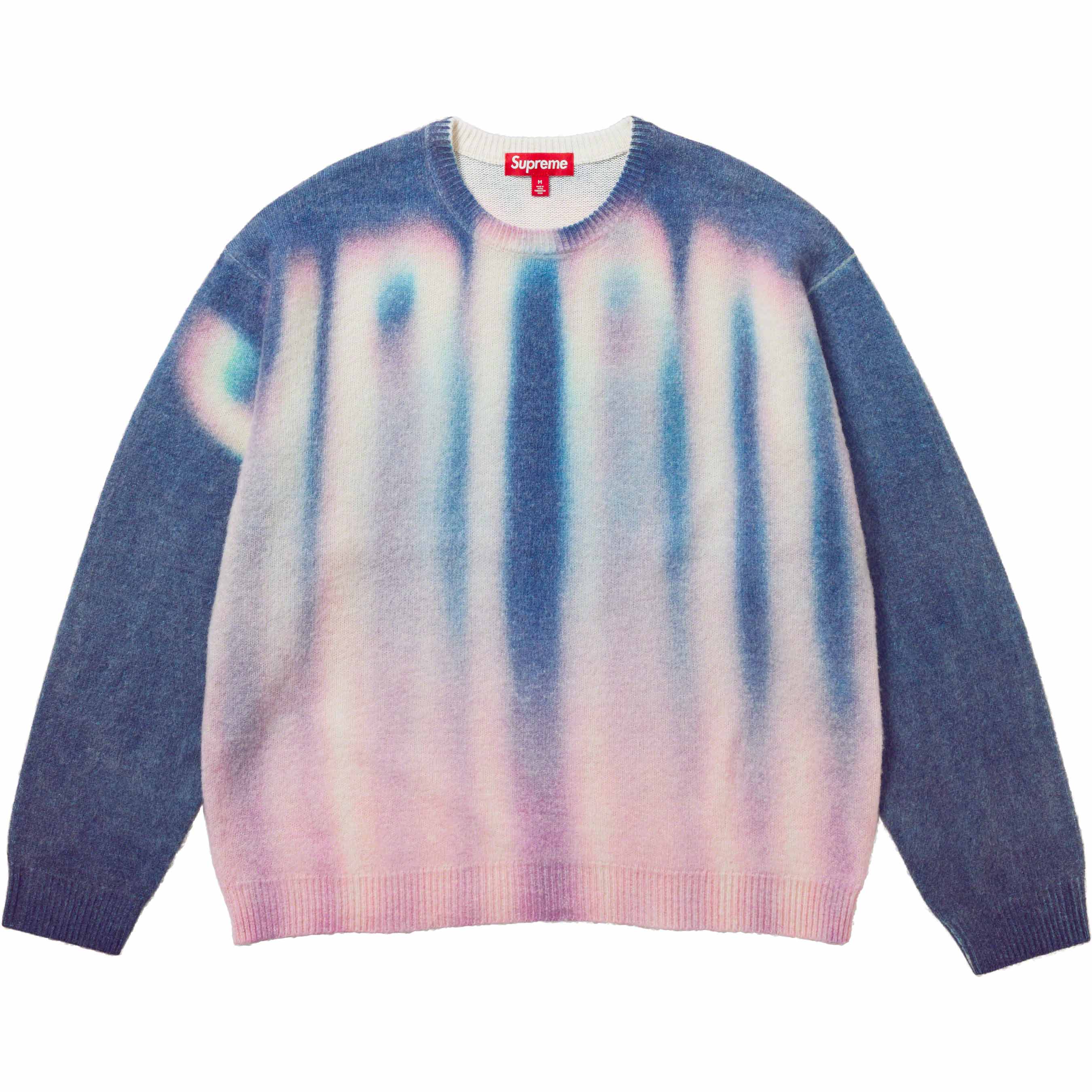 Supreme 2023 Blurred Logo Sweater Blue Ｌ