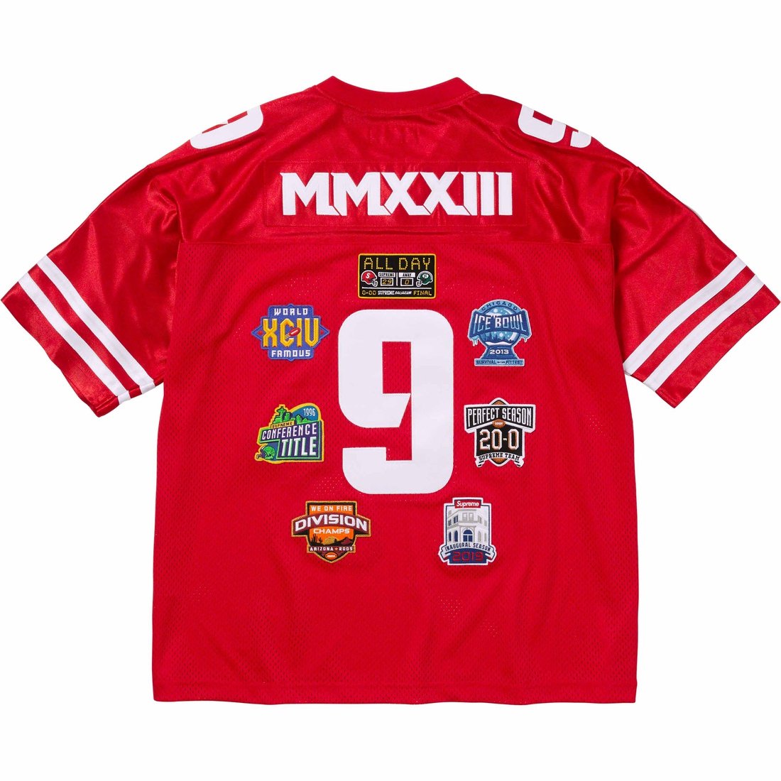 Details on Championships Football Jersey Red from fall winter
                                                    2023 (Price is $148)