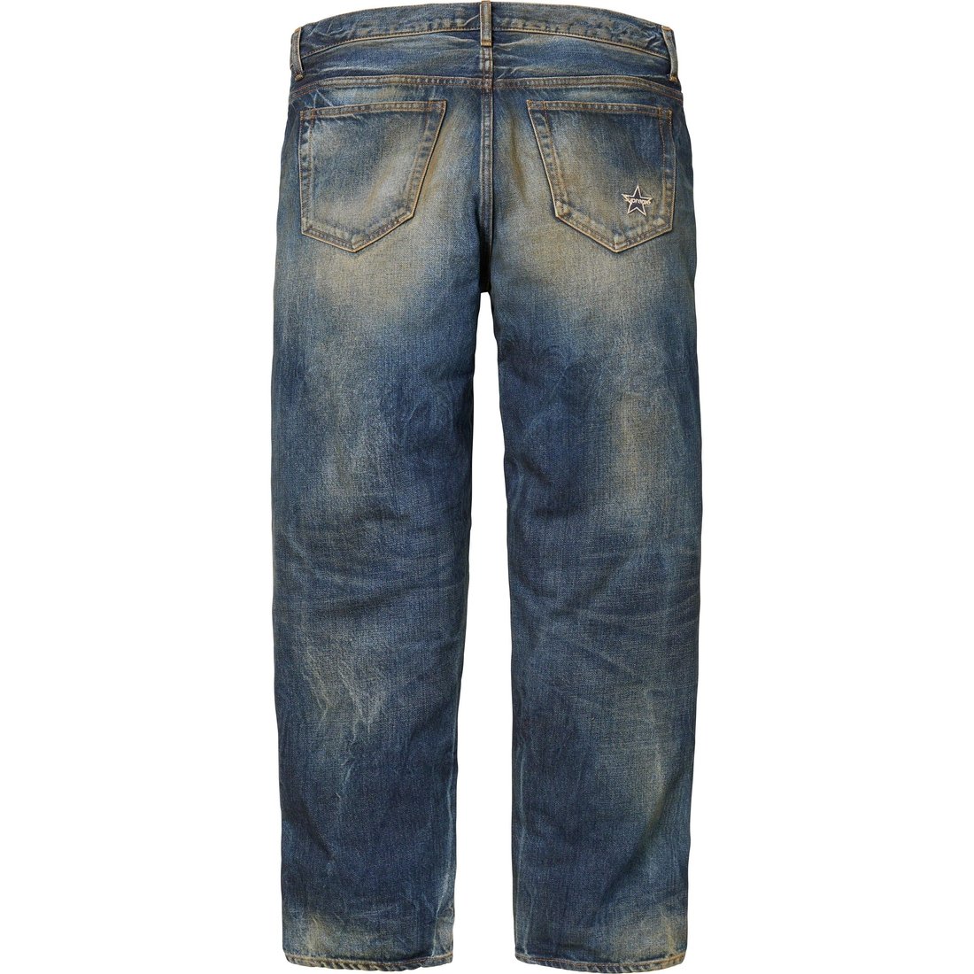 Details on Distressed Loose Fit Selvedge Jean Washed Blue from fall winter
                                                    2023 (Price is $288)