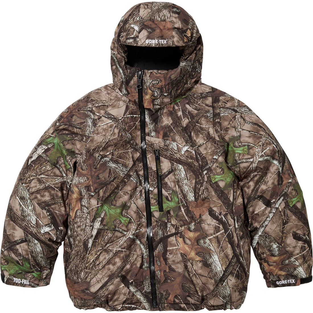 Details on GORE-TEX 700-Fill Down Parka Timber Camo from fall winter
                                                    2023 (Price is $598)