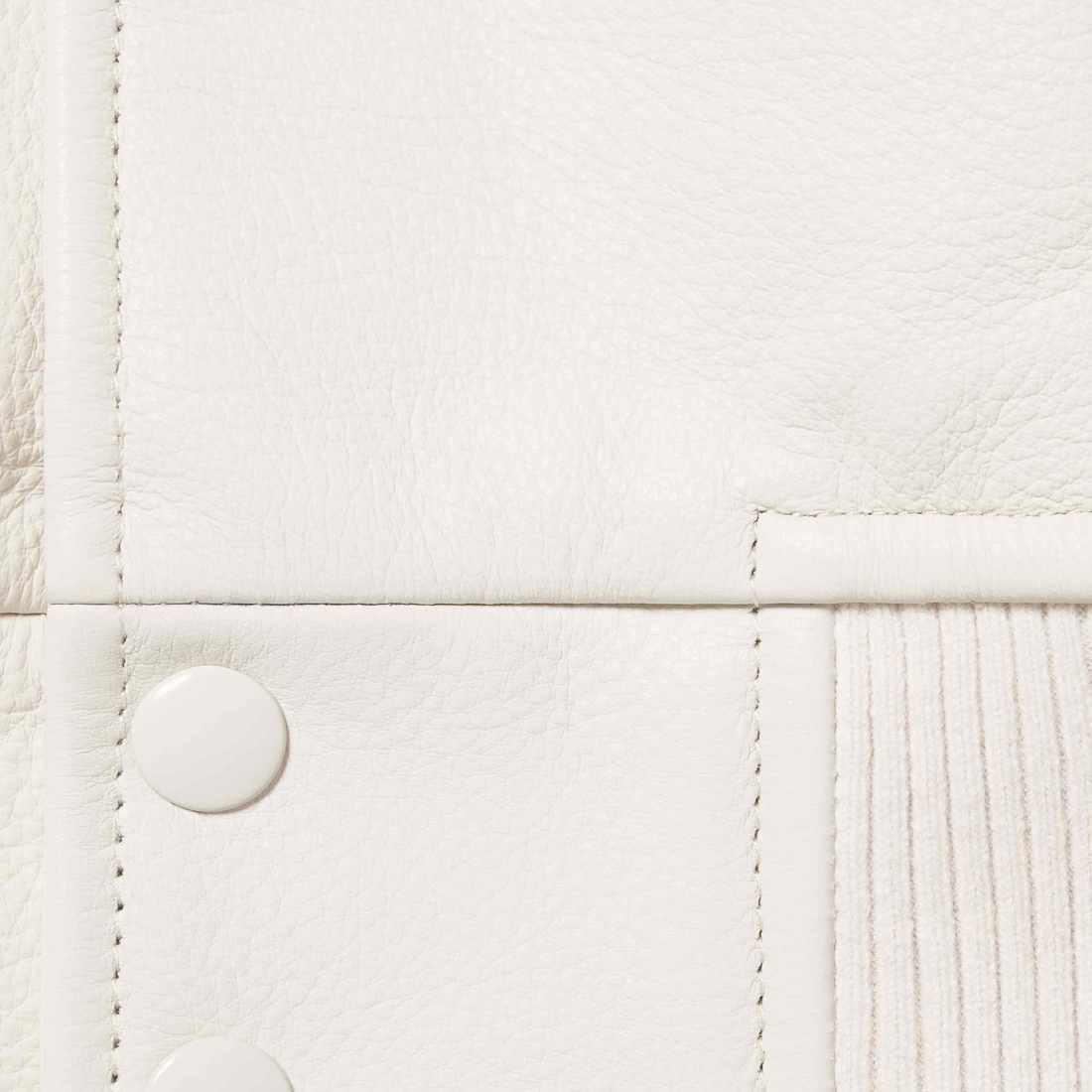 Details on GORE-TEX Infinium WINDSTOPPER Leather Varsity Jacket White from fall winter
                                                    2023 (Price is $998)
