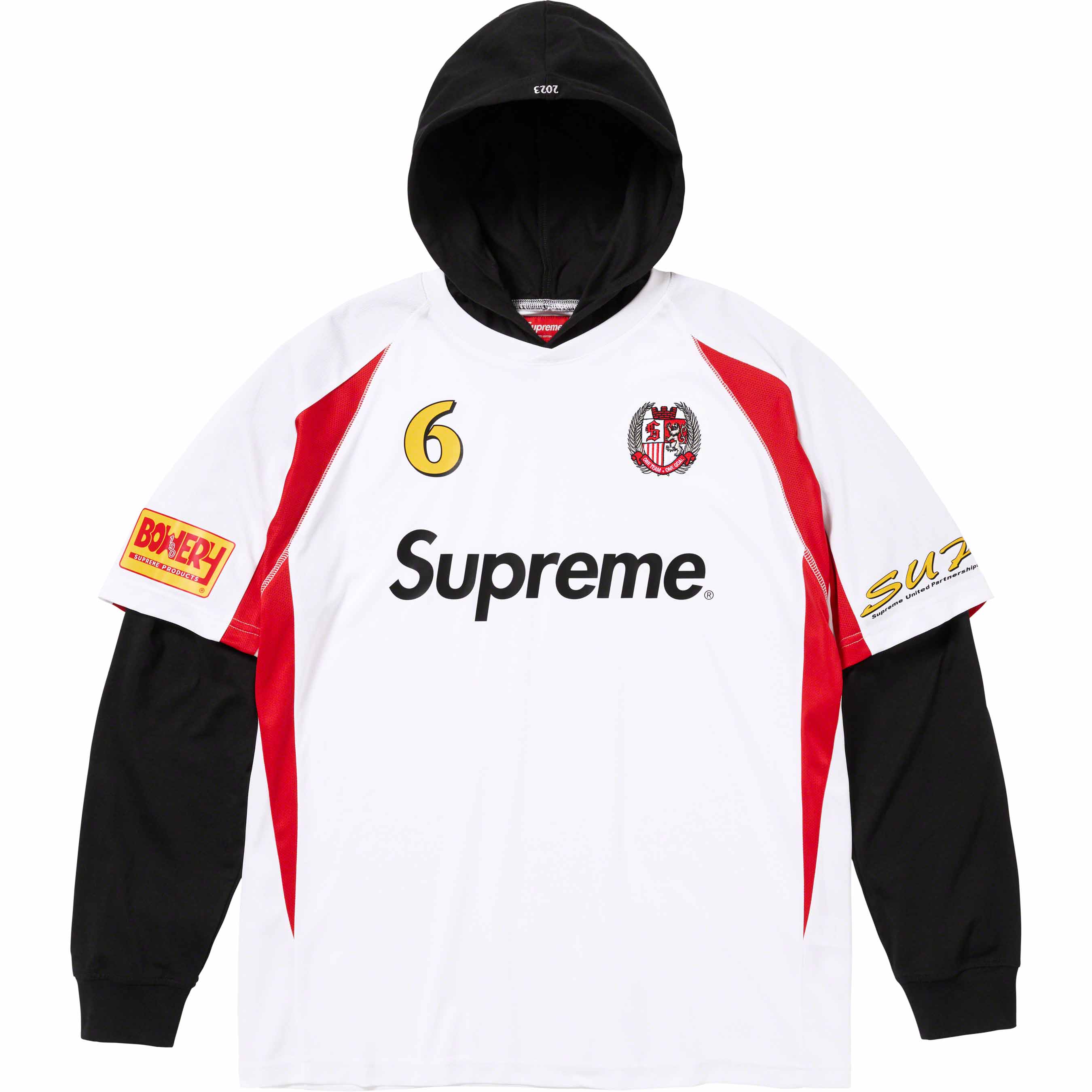 Supreme Hooded Soccer Jersey White