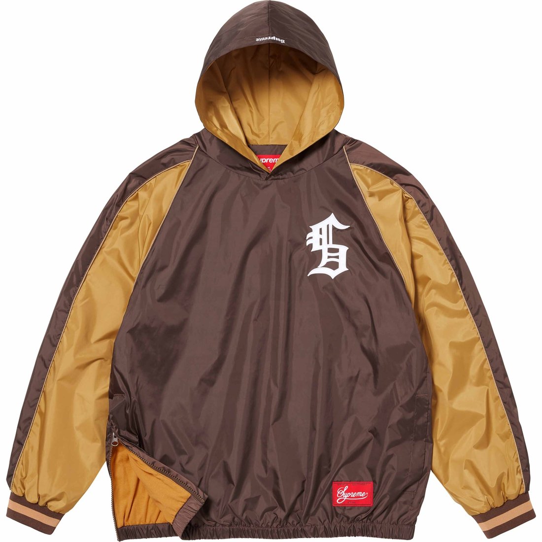 Details on Hooded Warm Up Pullover Brown from fall winter
                                                    2023 (Price is $128)