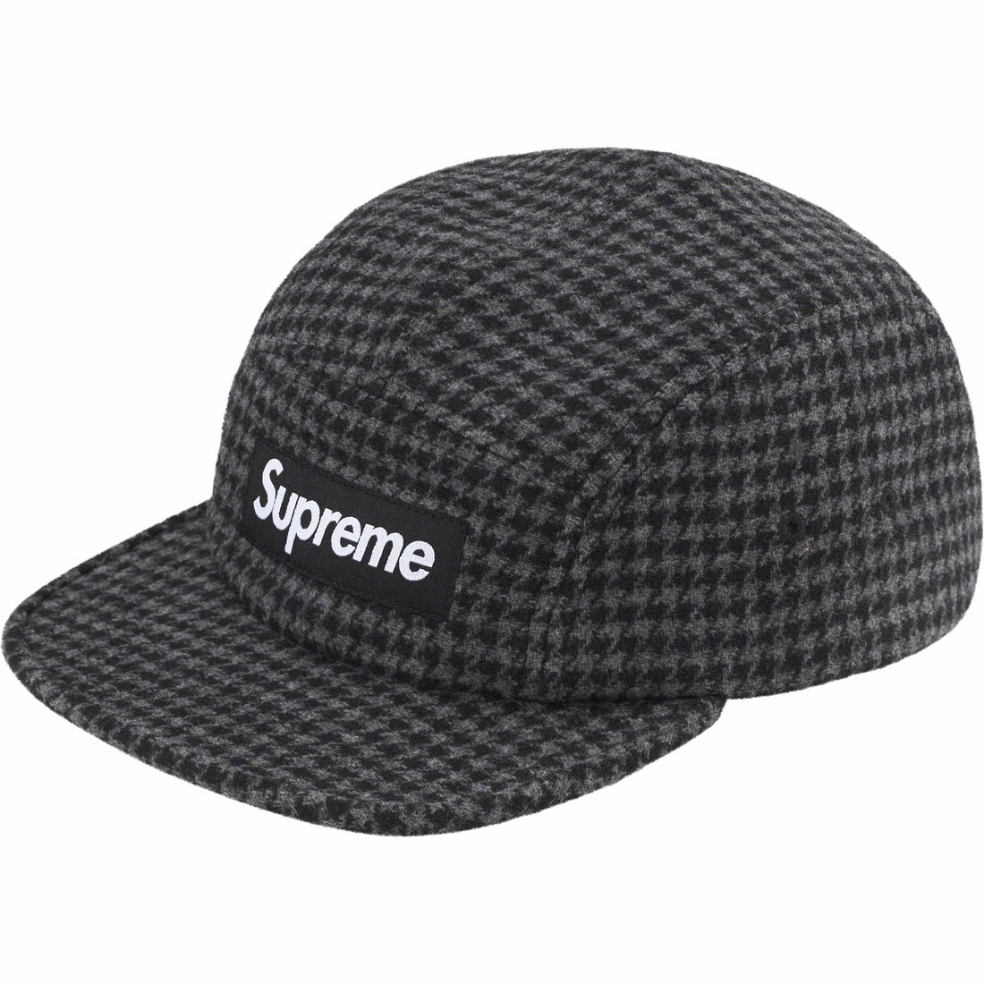 Details on Houndstooth Wool Camp Cap Black from fall winter
                                                    2023 (Price is $58)