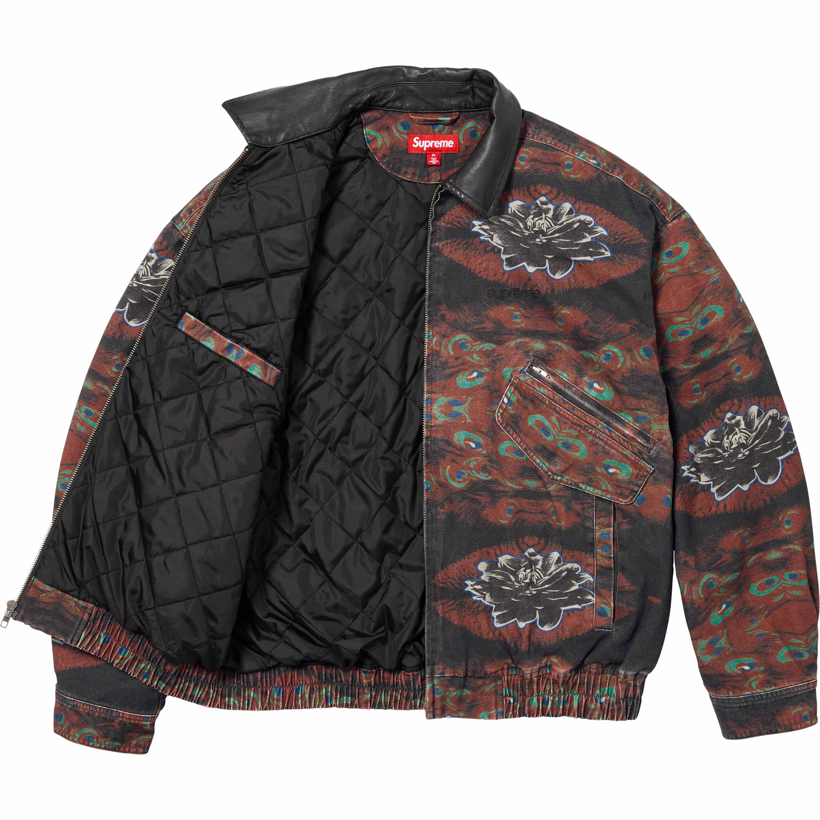 M supreme leather collar work jacket-