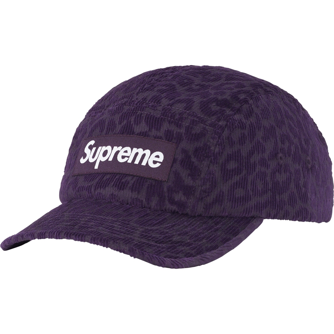 Details on Leopard Corduroy Camp Cap Purple from fall winter
                                                    2023 (Price is $54)