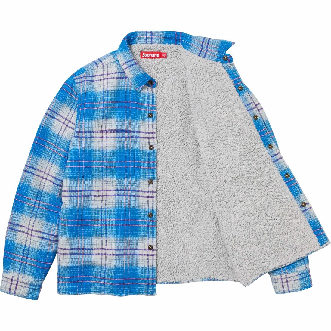 Details on Lined Flannel Snap Shirt Blue from fall winter
                                                    2023 (Price is $148)