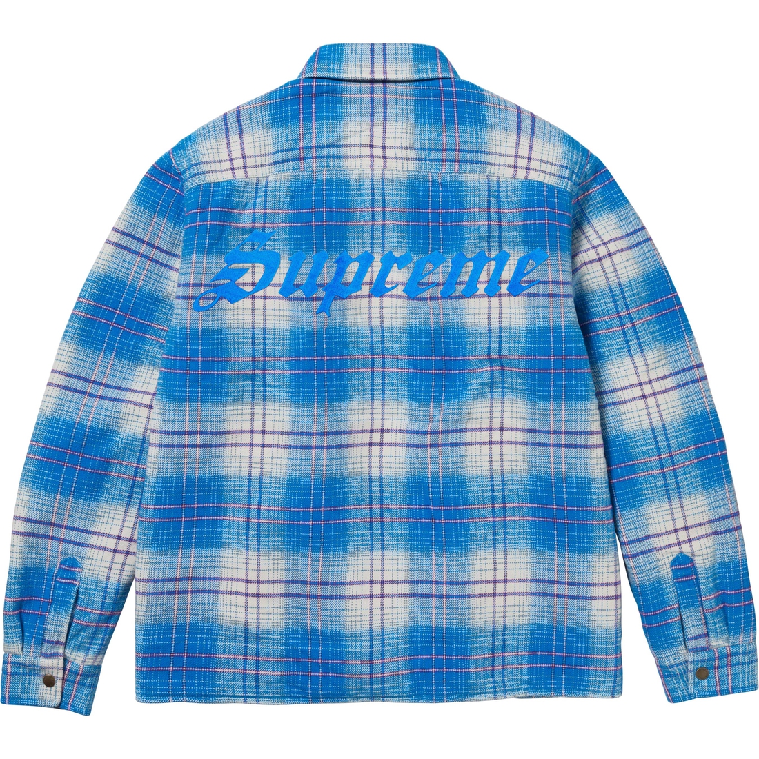 Details on Lined Flannel Snap Shirt Blue from fall winter
                                                    2023 (Price is $148)