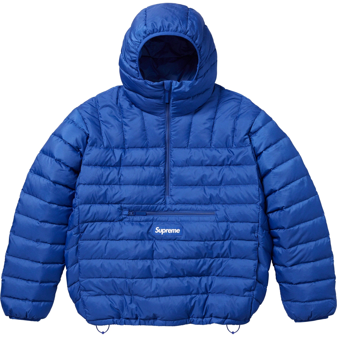 Details on Micro Down Half Zip Hooded Pullover Royal from fall winter
                                                    2023 (Price is $238)